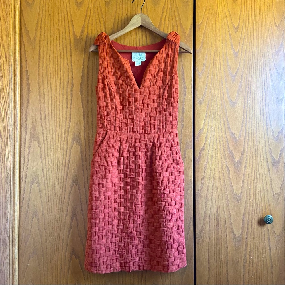 Anthropologie 🧡 Tabitha Basket Weave Sleeveless Dress with Pockets! | Size 2